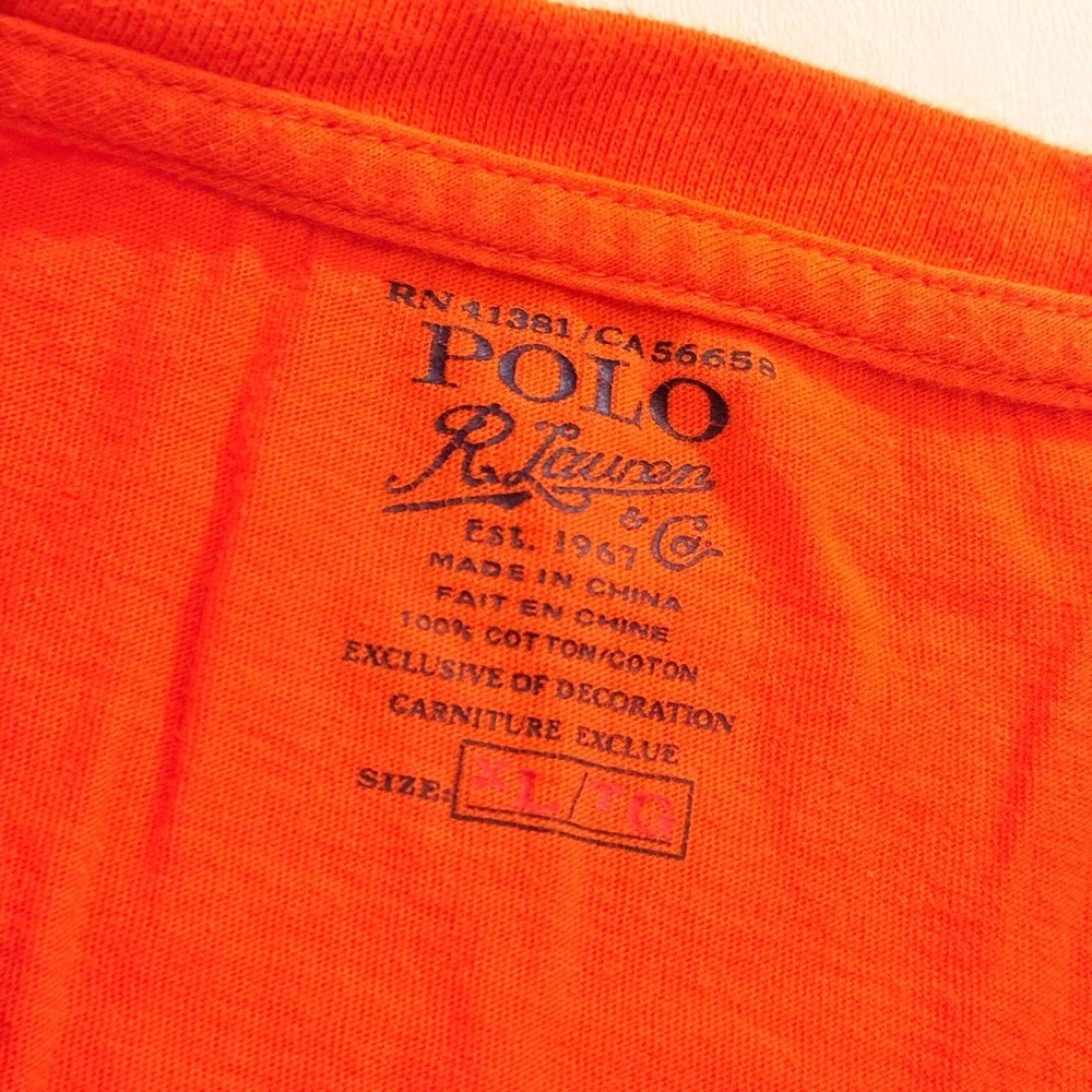 Polo Ralph Lauren T-Shirt Men XL Orange Short Sleeve Pony Logo Tee